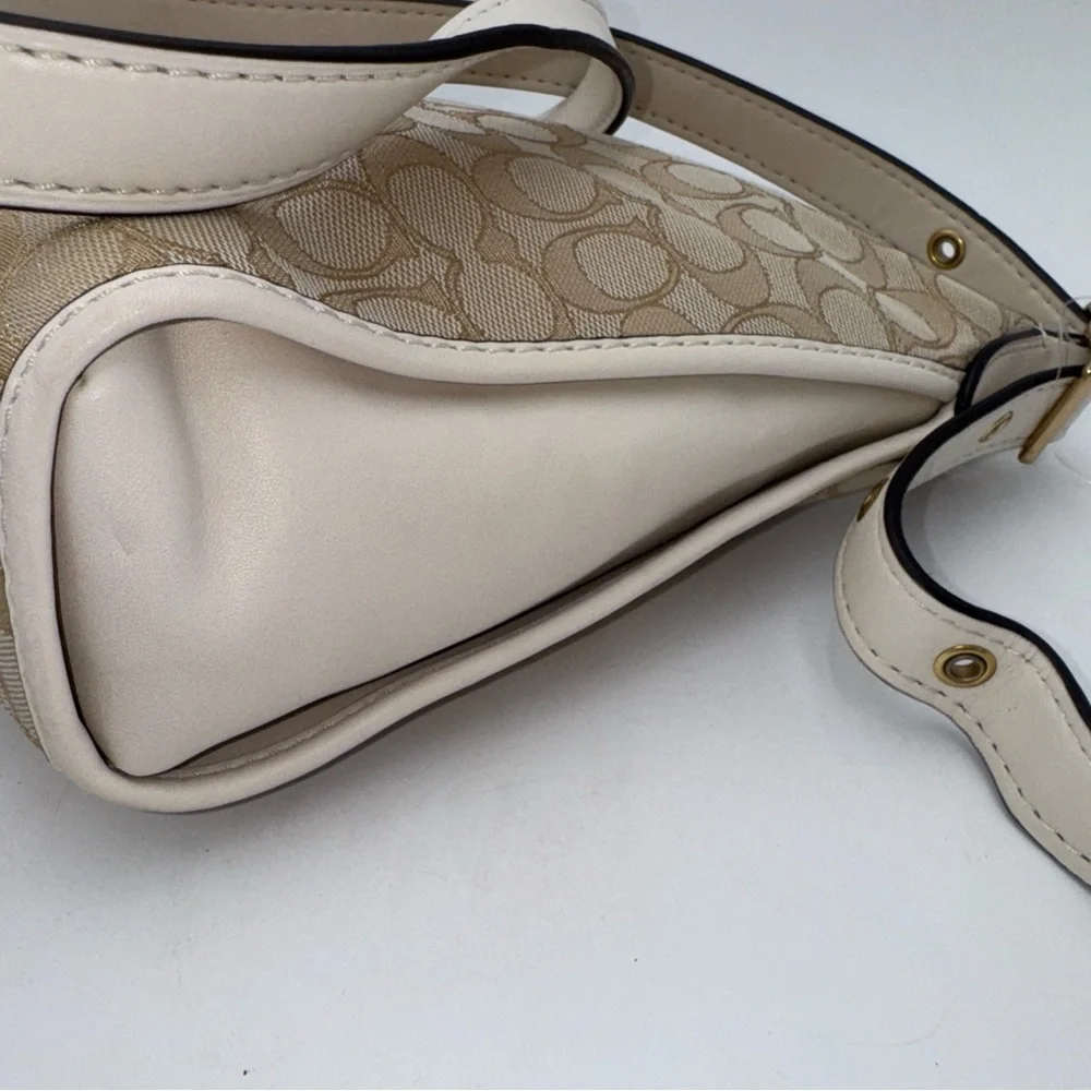 Coach Signature Dufflette Light Khaki Chalk 25697 Crossbody Shoulder Bag